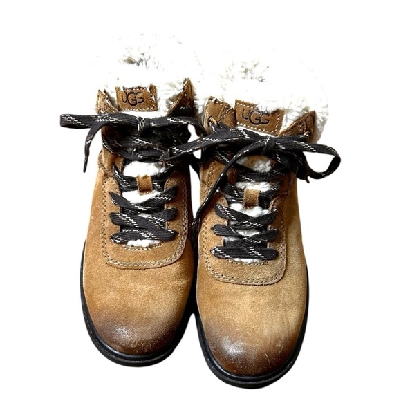 UGG Women's Harrison Cozy Lace- Waterproof Suede Ankle Winter Boots- Size 7 - Picture 8 of 11